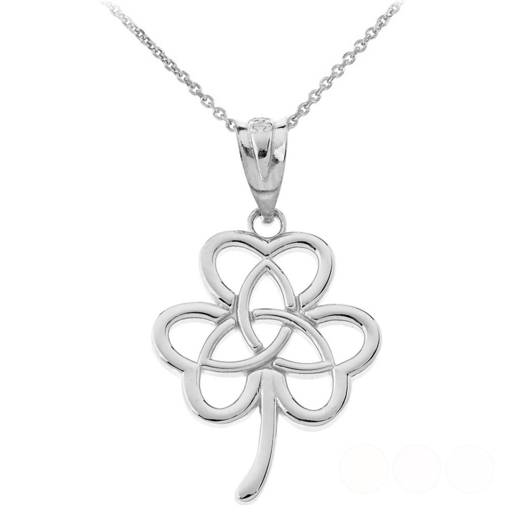 925 Sterling Silver Celtic Triquetra Trinity Knot Flower Pendant Necklace 79$